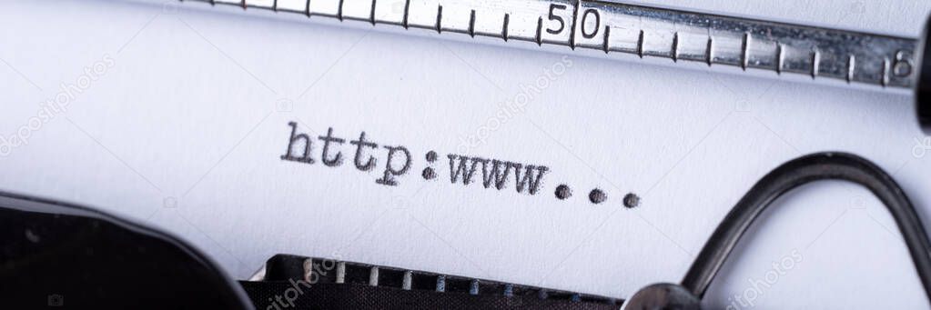 Panoramic image. Vintage inscription made by old typewriter. http:www...