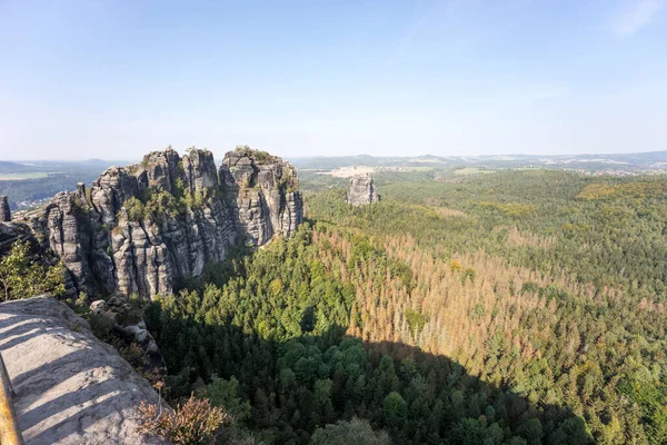 Blick Auf Den Schrammstein Der Sächsischen Schweiz Sachsen Deutschland — Stockfoto