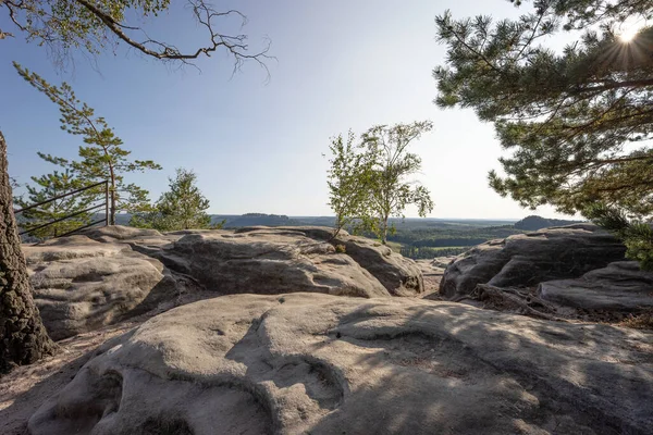 Uitzicht Vanaf Berg Rauenstein Saksisch Zwitserland Duitsland Europa — Stockfoto