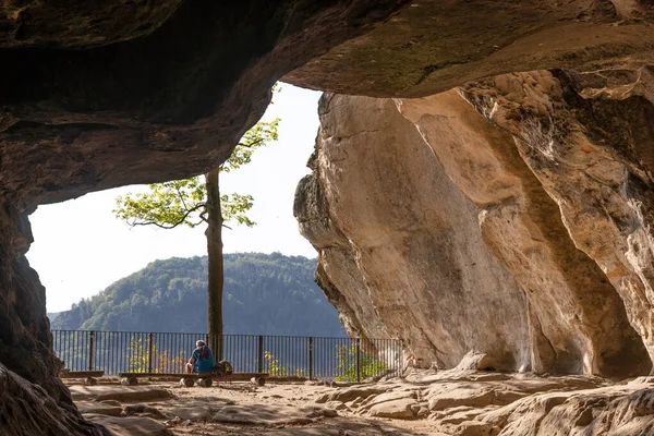 Cueva Rupestre Con Nombre Kuhstall Suiza Sajona Alemania —  Fotos de Stock