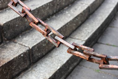 Paslı dikdörtgen zincir bağlantılarının yakınlaştırılması