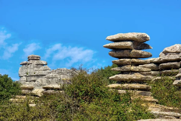 Widok Torcal Antequera Mlaga Hiszpania Tutaj Można Zobaczyć Jedną Najbardziej — Zdjęcie stockowe