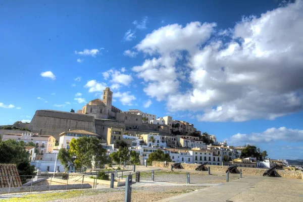 Blick Auf Den Oberen Teil Der Stadt Ibiza Ist Der — Stockfoto