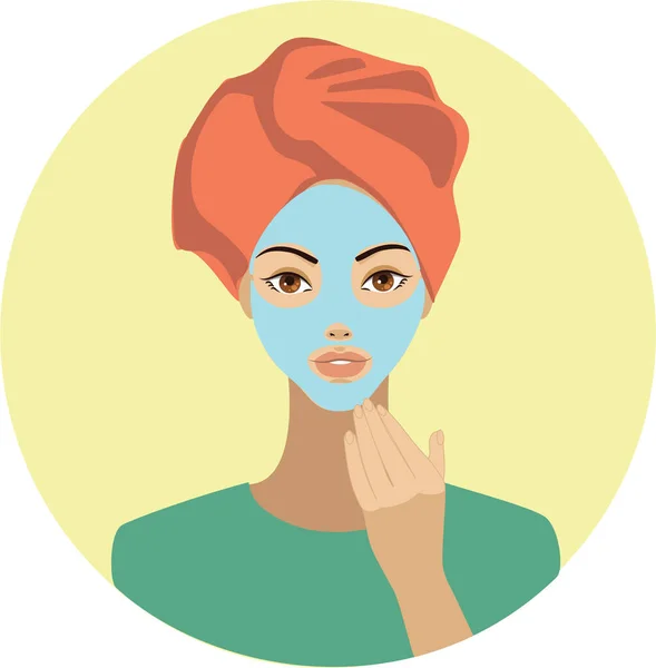 A moisturizing and regenerating face mask. — Stock Vector