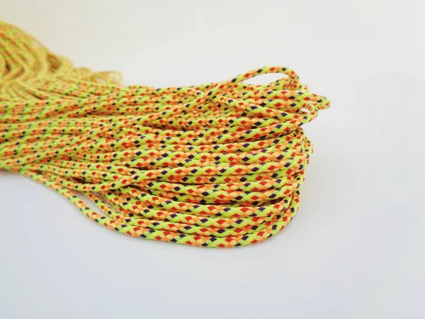 Close Prusik Rope Texture Prusik Rope Sometime Used Rope Bracelet — Stock Photo, Image