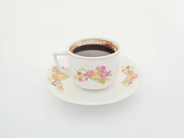 Estilo Indonésio Café Preto Com Fundo Branco — Fotografia de Stock