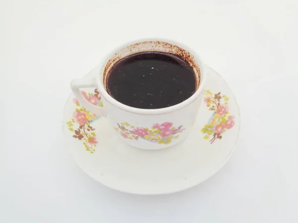 Estilo Indonésio Café Preto Com Fundo Branco — Fotografia de Stock