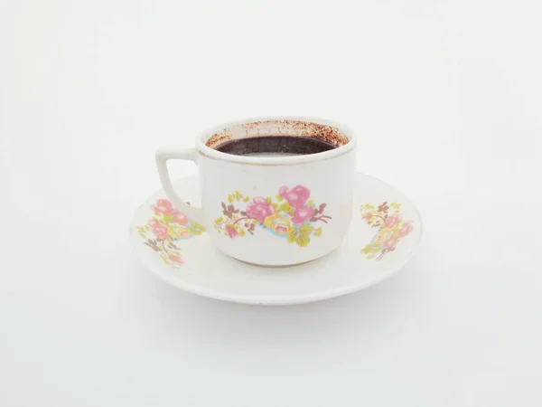 Schwarzer Kaffee Indonesischen Stil Mit Weißem Hintergrund — Stockfoto