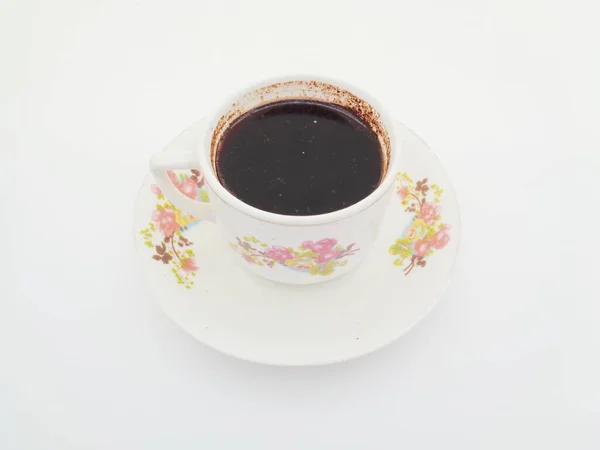 Beyaz Arka Planlı Endonezya Tarzı Siyah Kahve — Stok fotoğraf