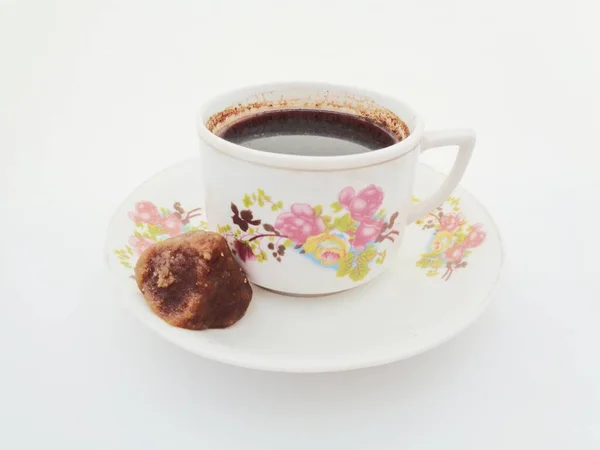 Indonesisk Stil Svart Kaffe Med Vit Bakgrund — Stockfoto