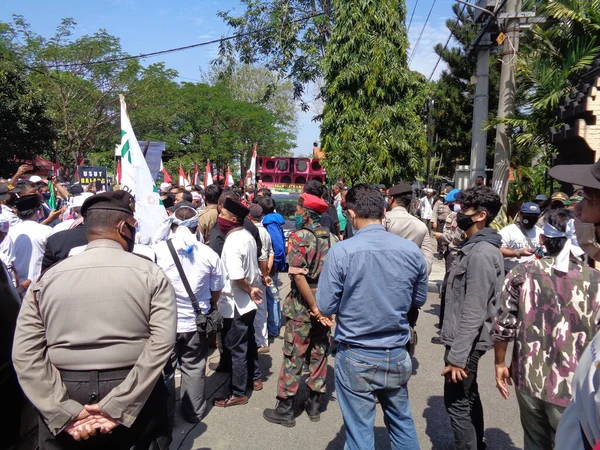 Kediri East Java Indonesia July 2020 Indonesian Demonstration Street 示范Hip草案 — 图库照片