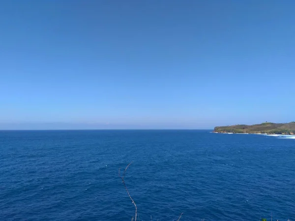 Hermoso Paisaje Playa Azul Playa Tambakrejo Hermosa Playa Indonesia Blitar — Foto de Stock