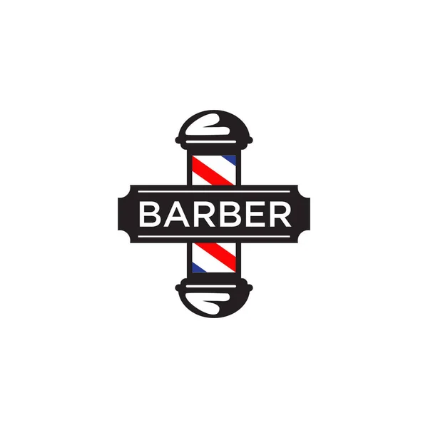 Red Blue Barber Loja Lâmpada Logotipo Design Vetor Modelo — Vetor de Stock