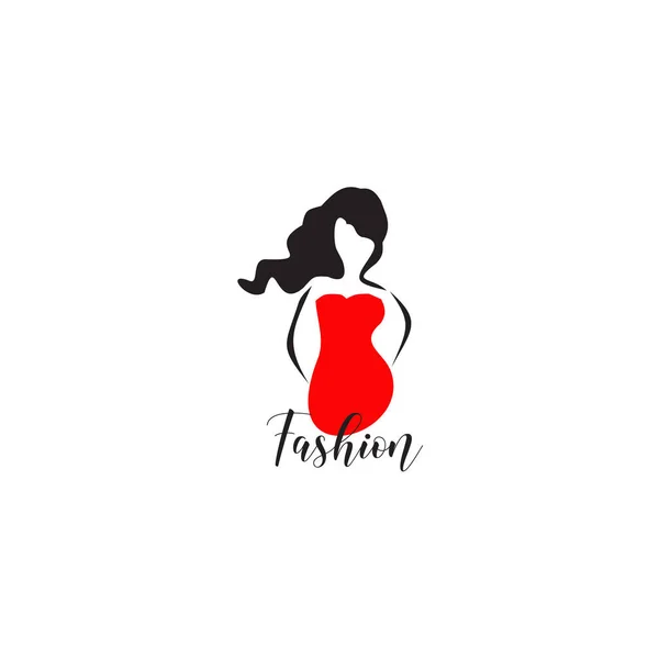 Girl Model Fashion Logo Design Vector — Stock Vector
