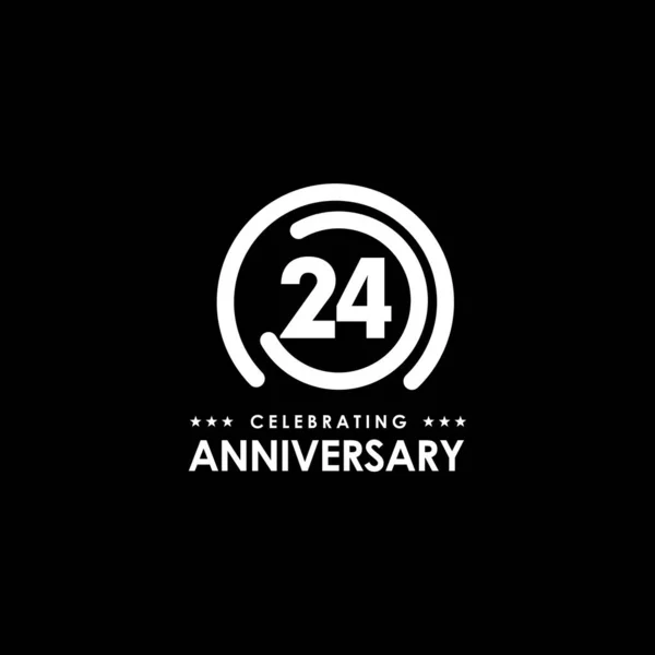 Modèle Conception Logo Anniversaire Célébrant 24E Année — Image vectorielle