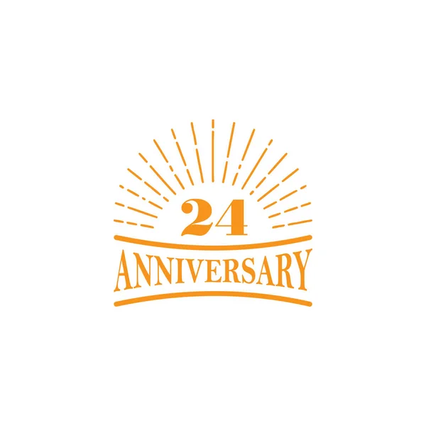 24Th Year Celebrating Anniversary Logo Design Template — Stock Vector