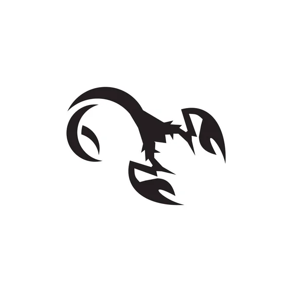 Zwarte Schorpioen Logo Ontwerp Vector Template — Stockvector