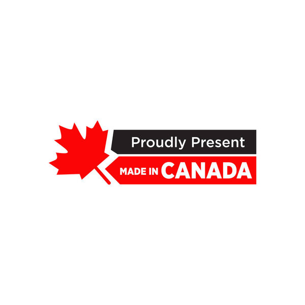 Emblem logo of Made in Canada product design label