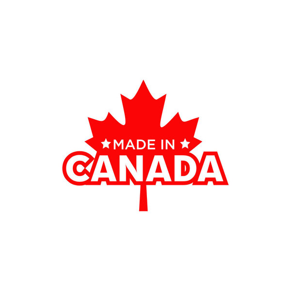 Emblem logo of Made in Canada product design label