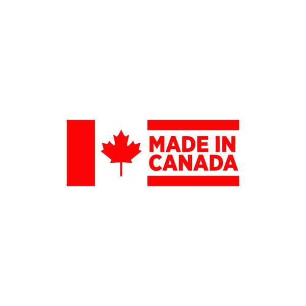Emblem logo of Made in Canada product design label