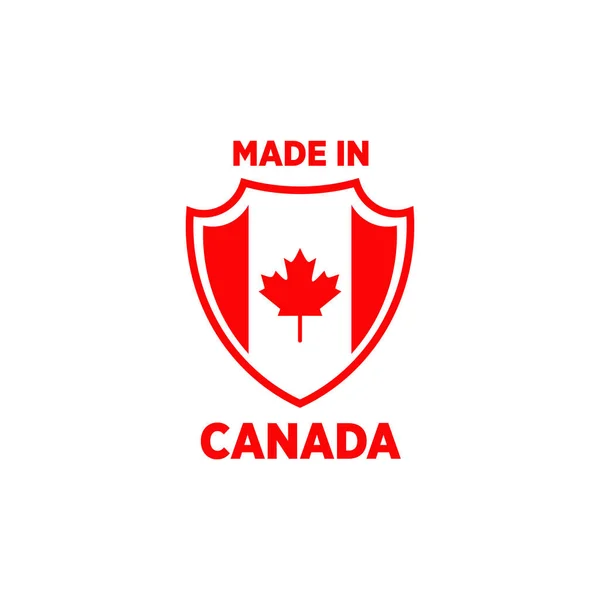 Emblema Logotipo Made Canada Etiqueta Design Produto — Vetor de Stock