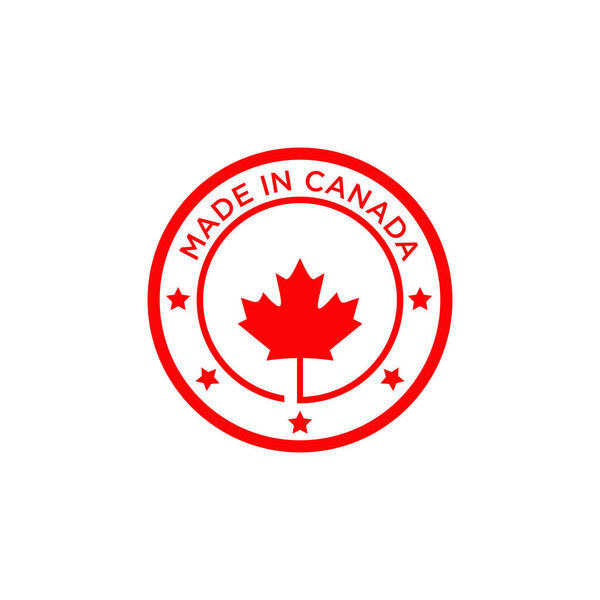 Emblem logo of Made in Canada product design label