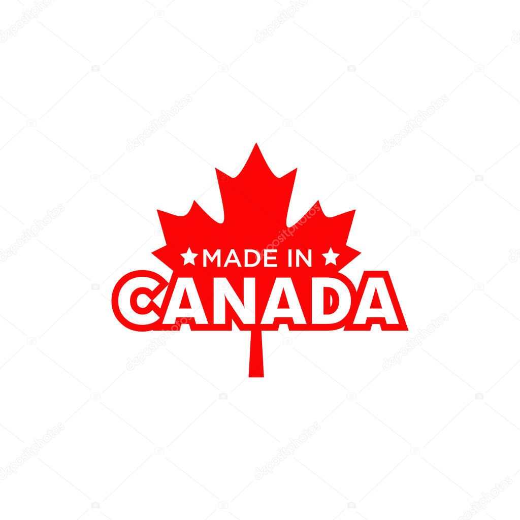 Emblem logo of Made in Canada product design label