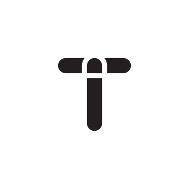 T harfi ilk logo tasarım vektör şablonu