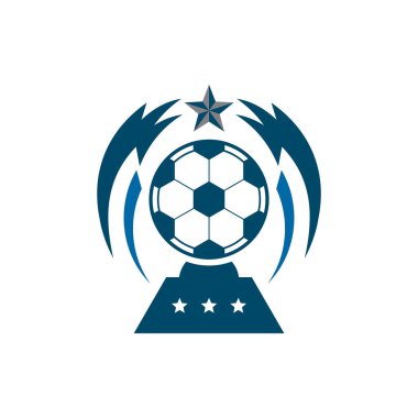 Futbol ya da futbol şampiyonası logosu tasarım şablonu