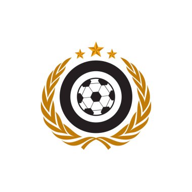 Futbol ya da futbol şampiyonası logosu tasarım şablonu