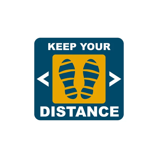 Keep Your Distance Sticker Logo Design Vector Template — Stock Vector