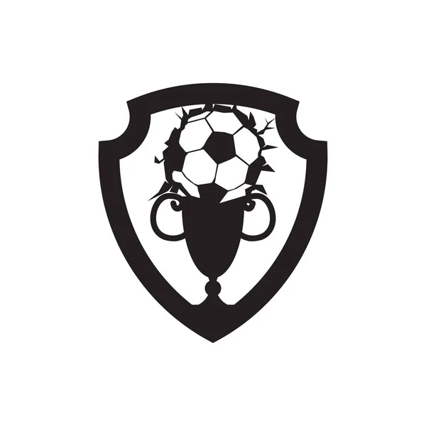 Design Vektorvorlage Für Fußball Oder Meisterschaftspokal Logo — Stockvektor