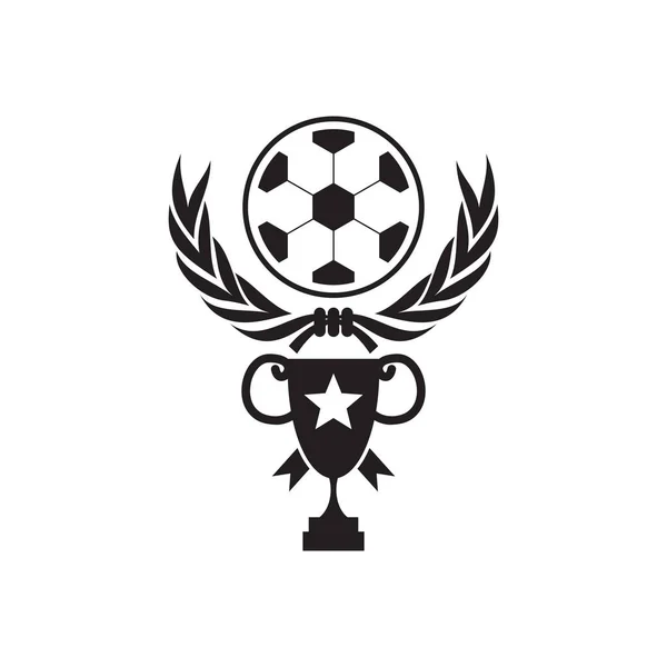 Futebol Futebol Campeonato Troféu Logotipo Design Vetor Modelo —  Vetores de Stock