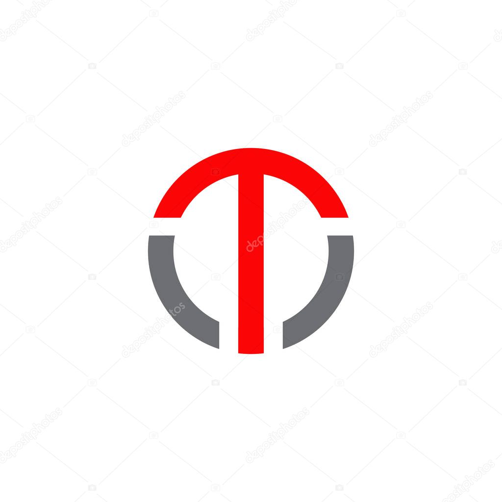 T letter initial logo design vector template