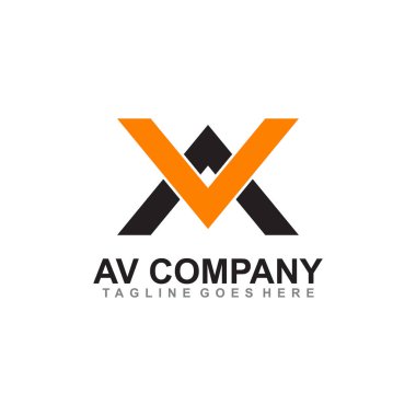 AV harfi ilk logo tasarım vektör şablonu