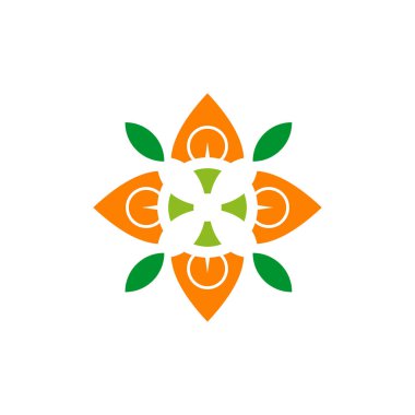 Soyut süs çiçeği logo tasarım şablonu