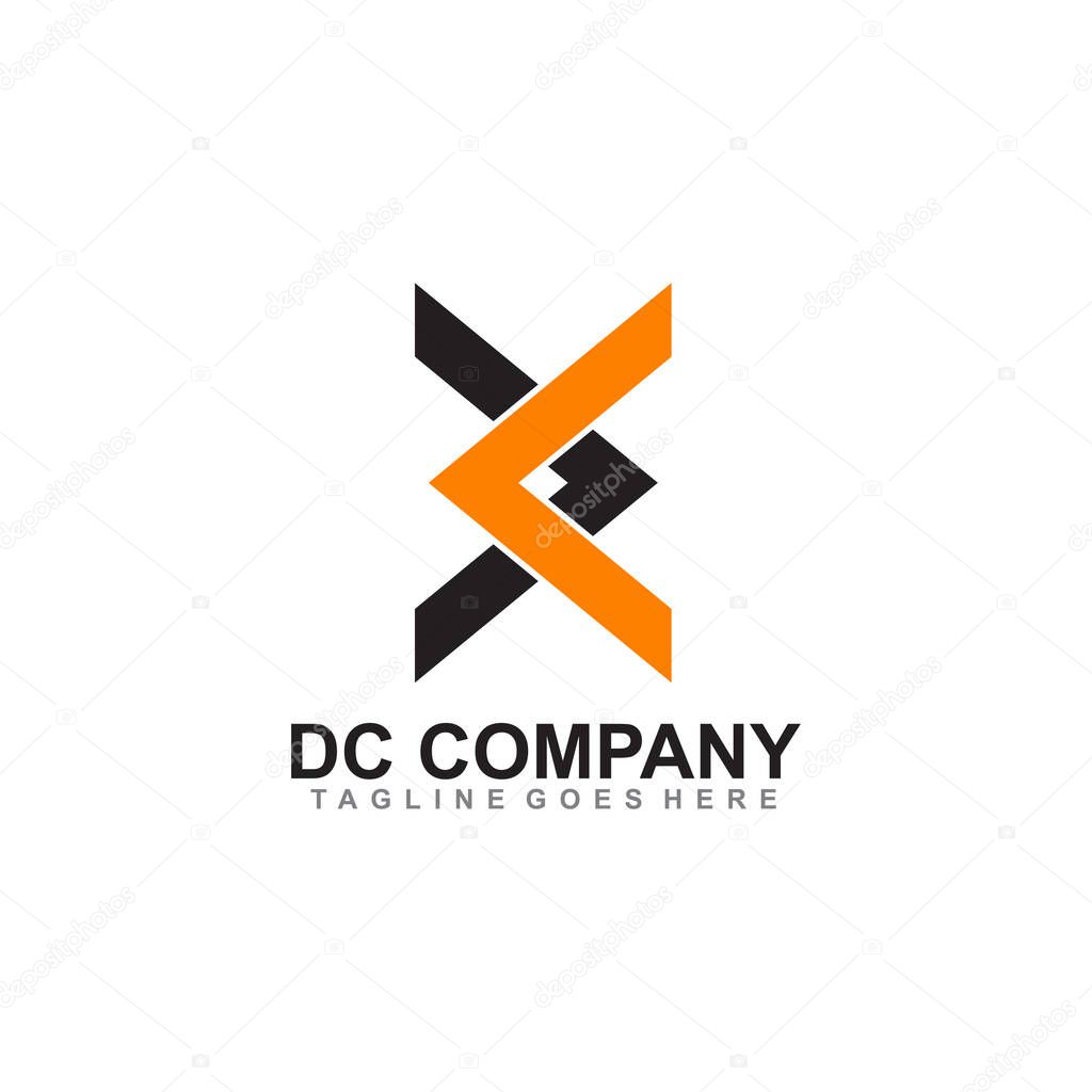 DC letter logo design vector template
