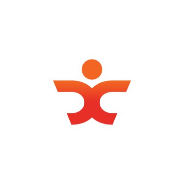 İnsan karakter logo tasarım vektör şablonu