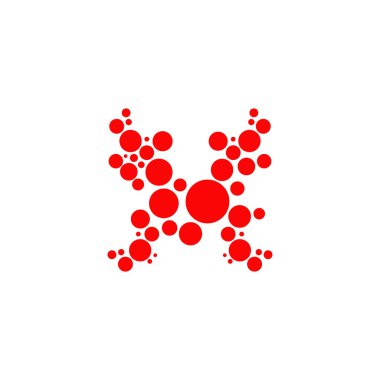 X harfi ilk logo tasarım vektör şablonu