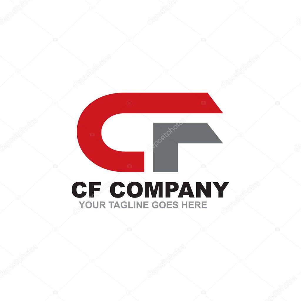 CF letter initial logo design vector template