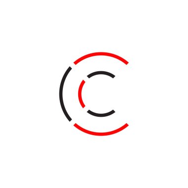 C harfi ilk logo tasarım vektör şablonu