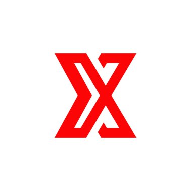 X harfi ilk logo tasarım vektör şablonu