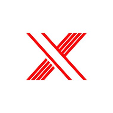 X harfi ilk logo tasarım vektör şablonu