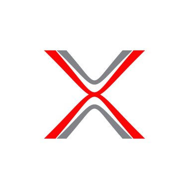 X harfi ilk logo tasarım vektör şablonu