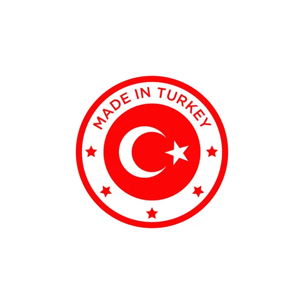 Modèle Vectoriel Conception Logo Étiquette Fabriqué Turquie — Image vectorielle