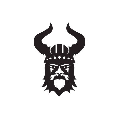 Viking başlıklı başlık vektör logo tasarım şablonu