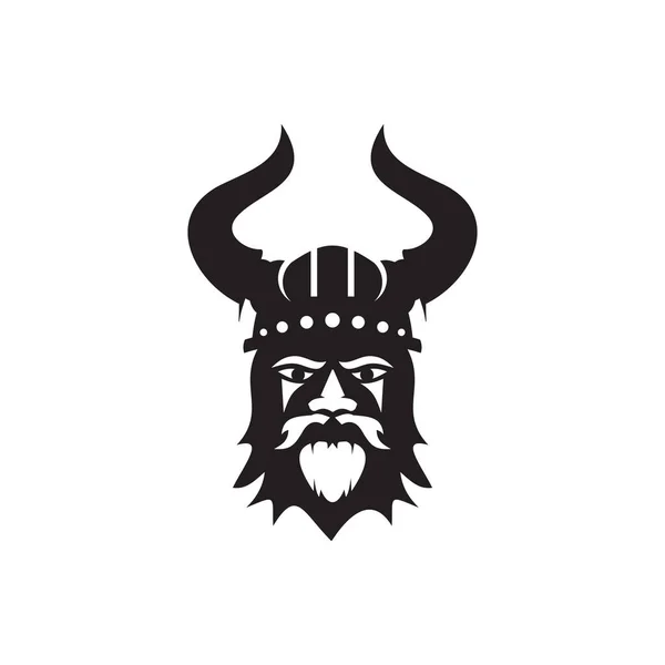 Viking Hoofd Helm Vector Logo Ontwerp Template — Stockvector