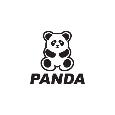 Panda hayvan logosu tasarım şablonu