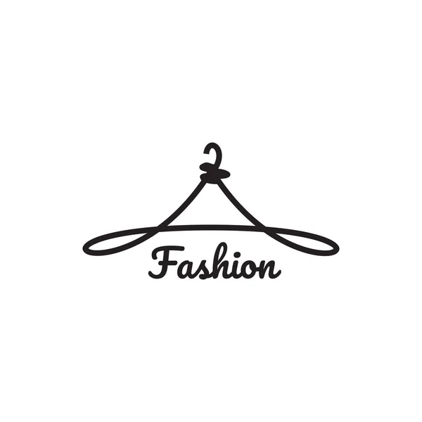 Wardrobe Fashion Logo Design Using Hanger Icon Design — Stock Vector