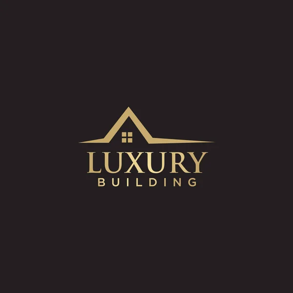 Luksusowy Projekt Logo Budynku Złotym Wzorem Wektora Kolorów — Wektor stockowy